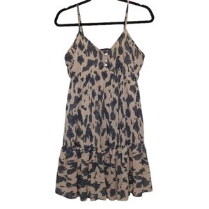 Fab'rik Short, Strappy Leopard Print Mini Dress Size Small-EUC
